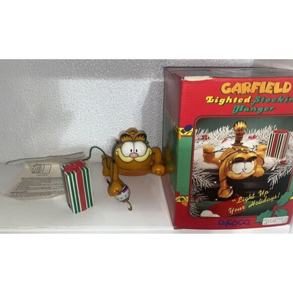 Enesco Garfield Light-Up Holiday Stocking Hanger 1978 with box - Picture 8 of 9